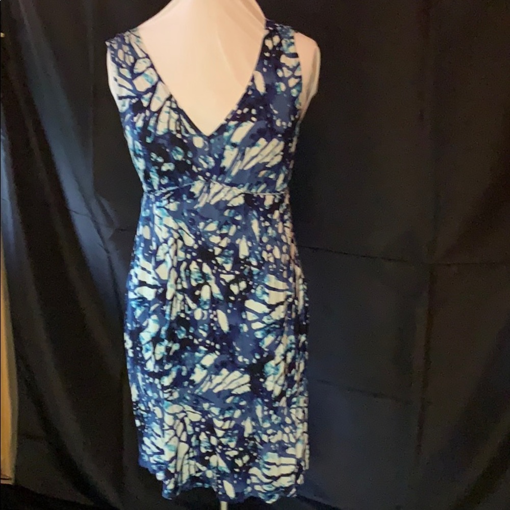 Pretty blue tie-dye slip on dress